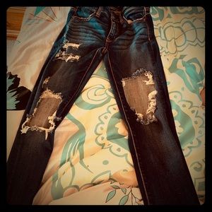 AE jeans size 0 with holes